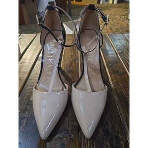 Fancy Calvin Klein High Heel Pump - Black & Tan  Size 8.5